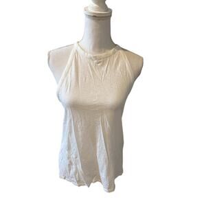 Theory Cutaway Halter Tank Top White S